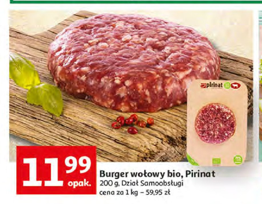 Burger wołowy bio PIRINAT promocja
