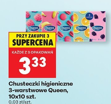 Chusteczki higieniczne 3-warstwowe 10x10 szt. promocja w Biedronka
