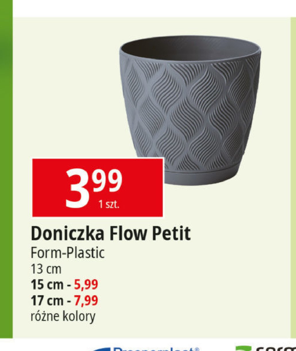 Doniczka flow petit 13.7 cm FORMPLASTIK promocja