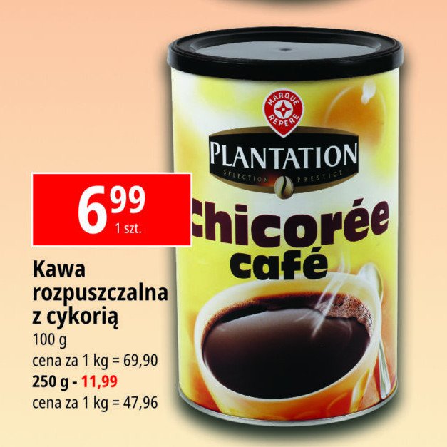 Kawa chicoree cafe Wiodąca marka plantation promocja