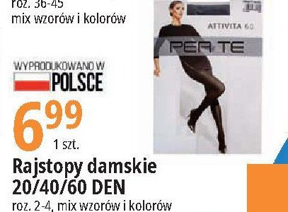 Rajstopy damskie 20 den 2-4 Per te promocja