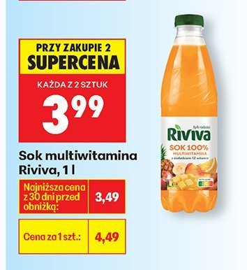 Sok multiwitamina Riviva 1l promocja w Biedronka