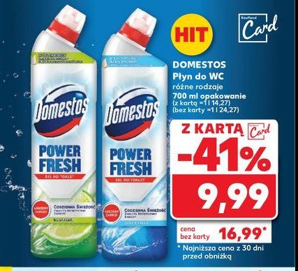 Żel do wc ocean fresh Domestos power fresh (wcześniej total hygiene) promocja w Kaufland