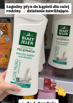 Płyn do kąpieli Biały Jelen Kozie Mleko nawilżający promocja w Rossmann