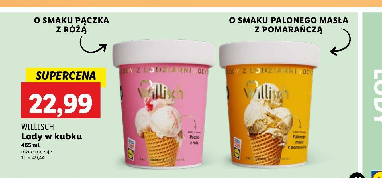 Lody o smaku palonego masła z pomarańczą Willisch promocja w Lidl