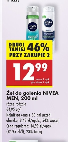 Żel do golenia Nivea men fresh kick promocja