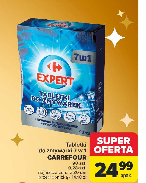 Tabletki do zmywarek 7w1 Carrefour expert promocja w Carrefour Market