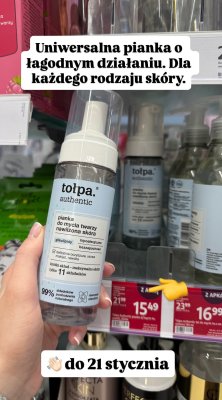Pianka do mycia twarzy tołpa authentic promocja w Rossmann