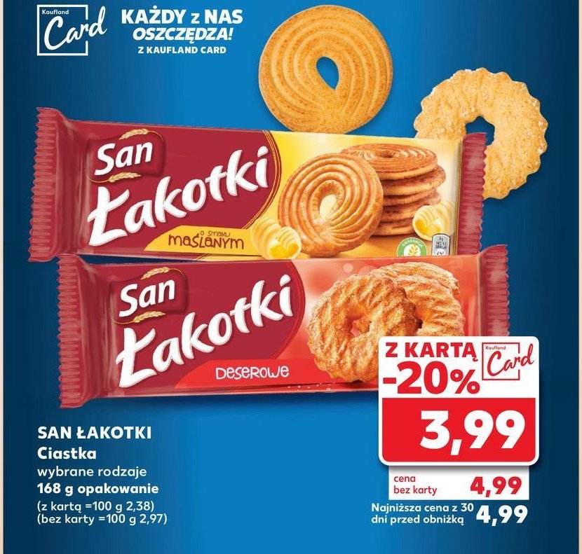 Ciasteczka maślane z czekoladą San łakotki promocja