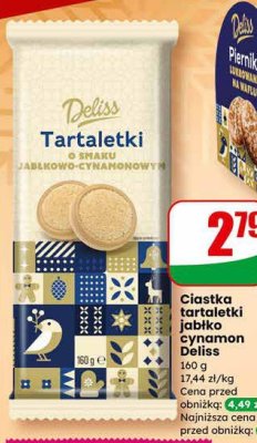 Ciastka tartaletki jabłko cynamon Deliss promocja w Dino