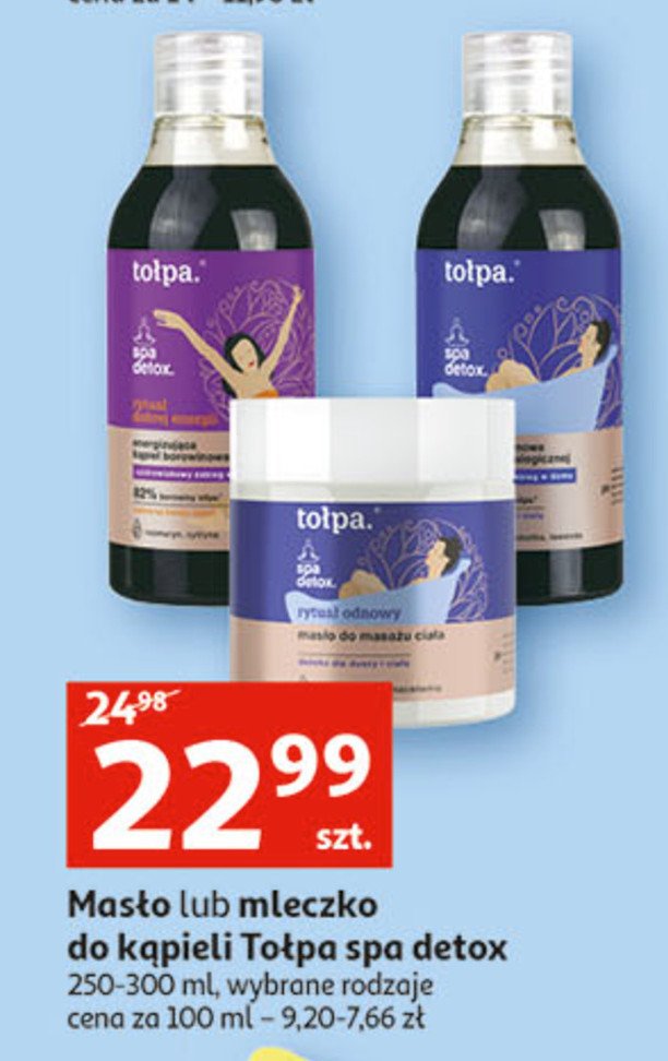 Krem mus pod prysznic i do kąpieli rytuał odnowy Tołpa spa detox promocja