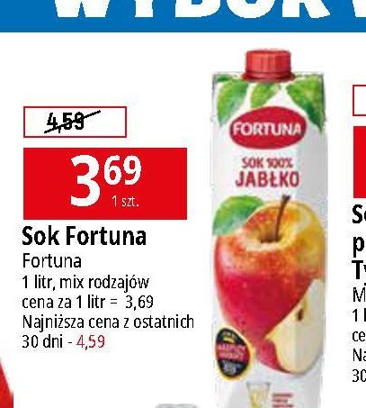 Sok jabłkowy Fortuna promocja