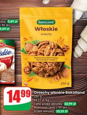 Orzechy włoskie Bakalland promocja w Dino