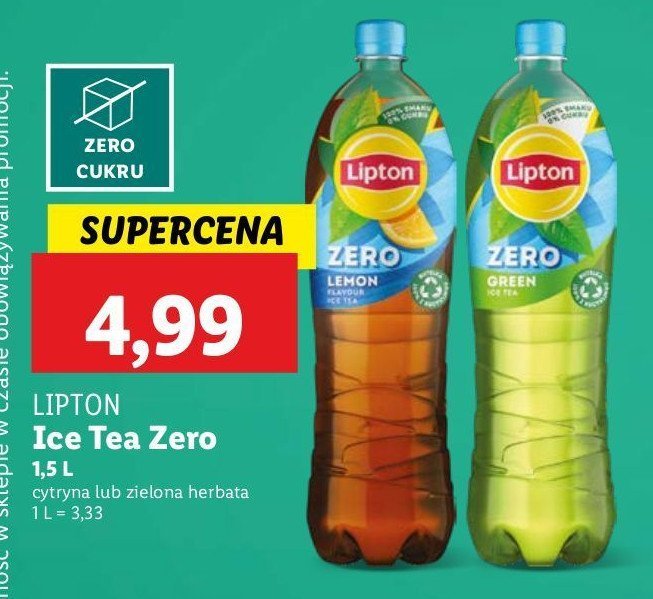 Herbata mro偶ona zero Lipton green ice tea Lipton ice tea promocja