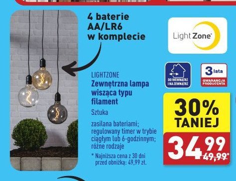 Lampa zewnętrzna wisząca filam LIGHTZONE promocja