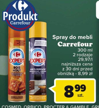 Spray do pielęgnacji mebli Carrefour promocja