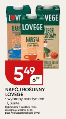 Napój roślinny lovege wybrany asortyment promocja w Chata Polska