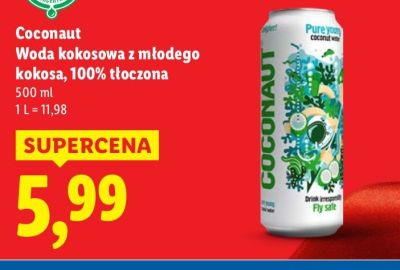 Woda kokosowa z młodego kokosa 100% tłoczona promocja w Lidl
