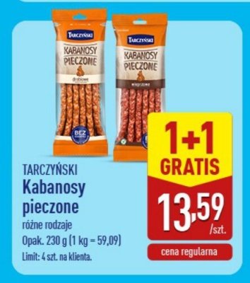 Kabanosy pieczone TARCZYŃSKI różne rodzaje promocja w Aldi