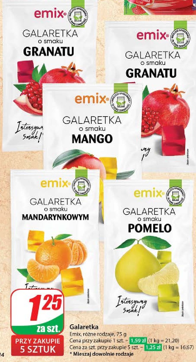 Galaretka pomelo Emix promocja w Dino