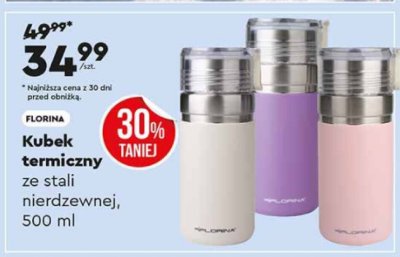 Kubek termiczny ze stali nierdzewnej, 500 ml FLORINA promocja w Biedronka