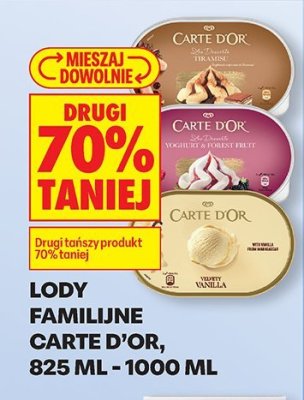 Lody familijne Carte d'Or, 825 ml - 1000 ml promocja w Biedronka