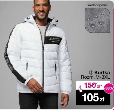 Kurtka męska Chicago biało-czarna promocja w Woolworth