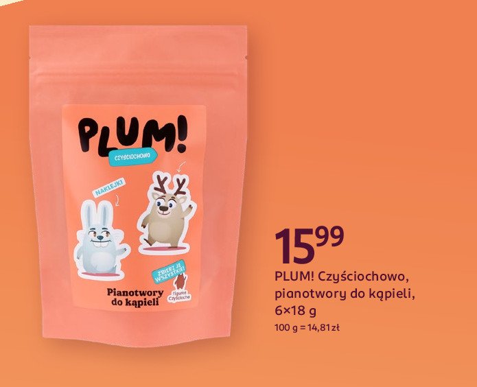 Pianotwory do kąpieli Plum! czyściochowo promocja w Rossmann
