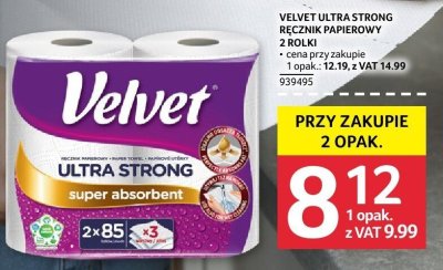 Ręcznik papierowy Velvet Ultra Strong 2 rolki promocja w Selgros