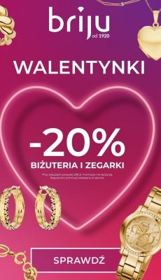 Biżuteria i zegarki -20% promocja w Briju