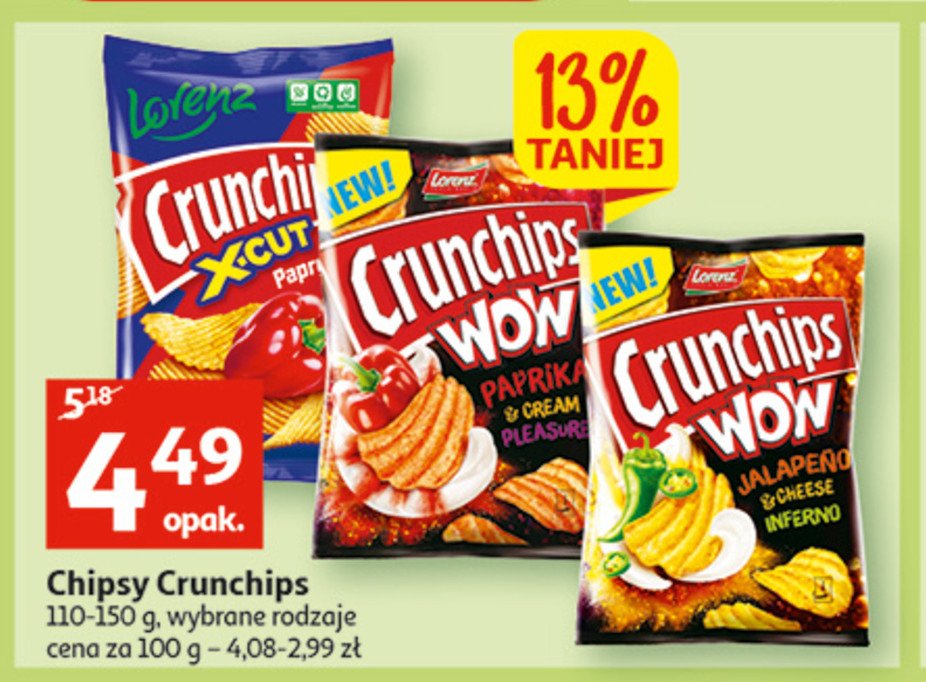 Chipsy paprika & cream Crunchips wow Crunchips lorenz promocja