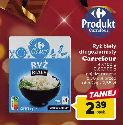 Ryż biały długoziarnisty Carrefour classic promocja
