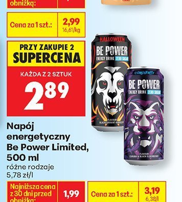 Napój energetyczny Be Power Limited promocja w Biedronka