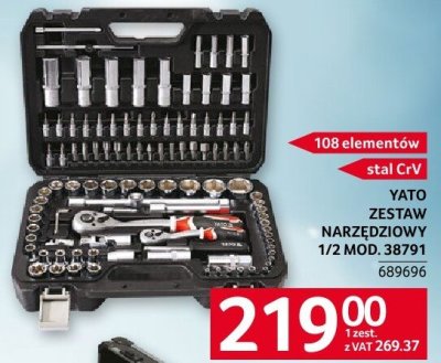 Zestaw narzędziowy 1/2 MODL 38791 108 elementów stal CrV Yato promocja w Selgros