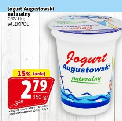 Jogurt Augustowski naturalny promocja w Prim Market