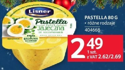 Pasta jajeczna Pastella Lisner 80g promocja w Selgros