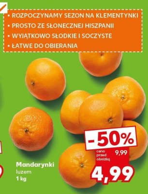 Mandarynki luzem promocja w Kaufland