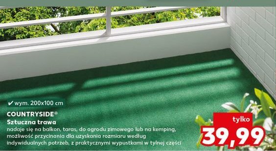 Sztuczna trawa 100 x 200 cm K-classic countryside promocja w Kaufland
