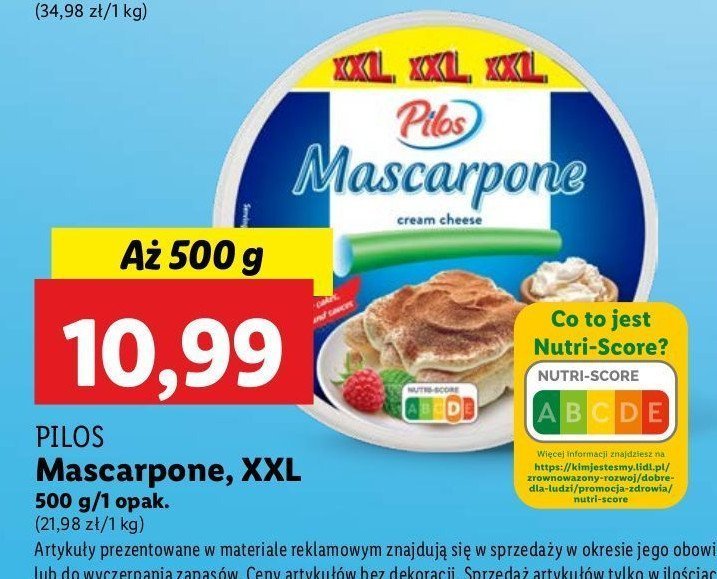 Serek mascarpone Pilos promocja