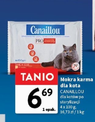 Mokra karma dla kota CANAILLOU dla kotów po sterylizacji promocja w Intermarche
