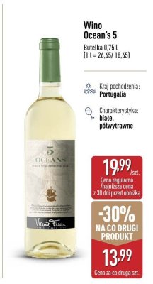 Wino Ocean's 5 promocja w Aldi