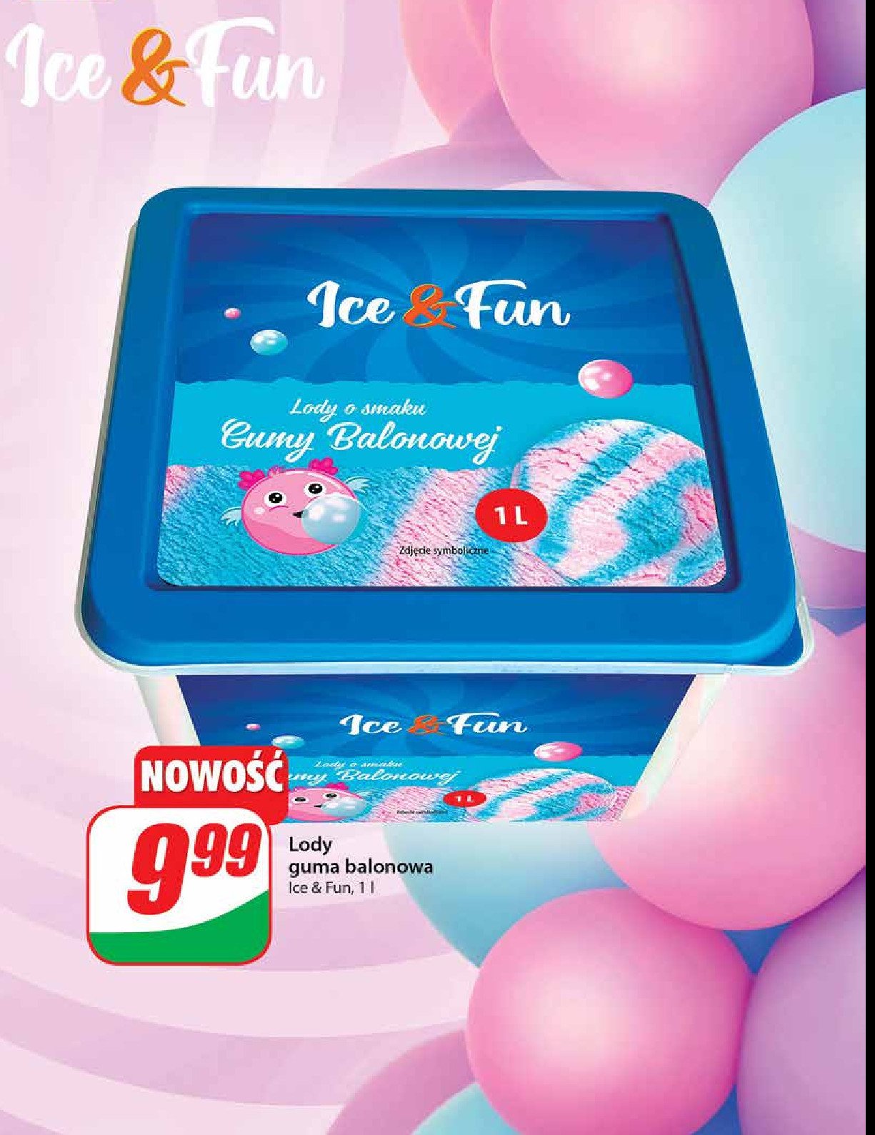 Lody o smaku gumy balonowej Koral ice&fun promocja