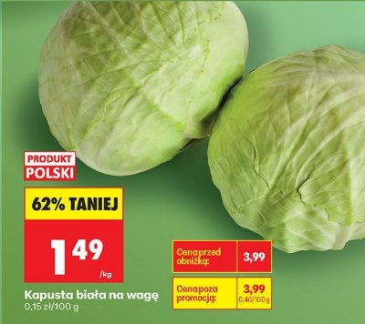 Kapusta biała na wagę promocja w Biedronka