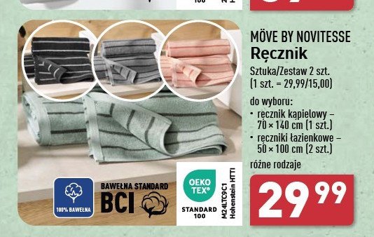 Ręcznik kąpielowy 70 x 140 cm Novitesse promocja w Aldi