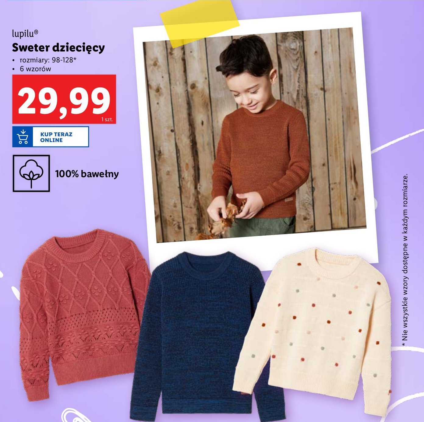 Sweter dziecięcy Lupilu promocja