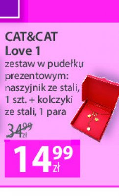 Zestaw bi偶uterii w pude艂ku: kolczyki serca + bransoletka serce Cat&cat promocja