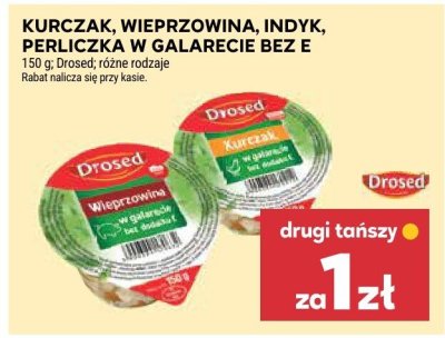 Kurczak, wieprzowina, indyk, perliczka w galarecie bez E Drosed promocja w Stokrotka