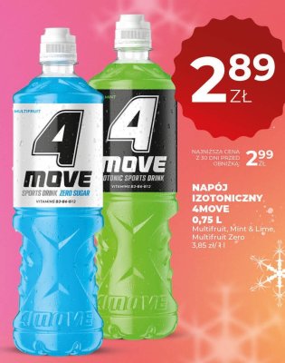 Napój izotoniczny 4MOVE 0,75 L Multifruit, Mint & Lime, Multifruit Zero promocja w Duży Ben