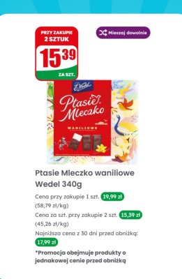 Ptasie Mleczko waniliowe Wedel 340g promocja w Dino