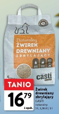 Żwirek drewniany zbrylający CASTI naturalny promocja w Intermarche
